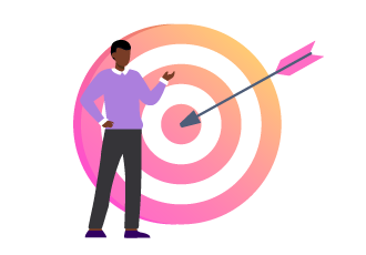 Character by a target.